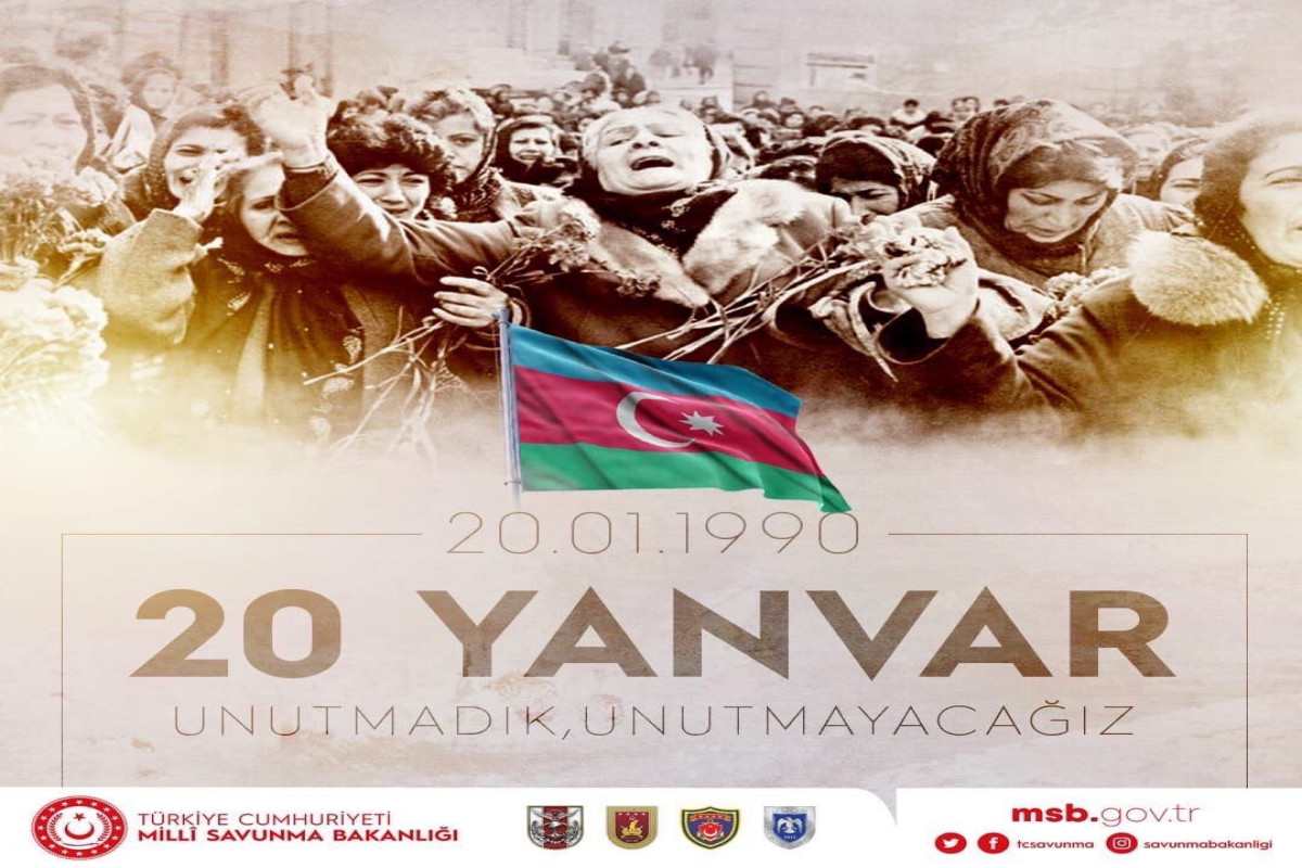 Türkiyə Milli Müdafiə Nazirliyi 20 Yanvar faciəsi ilə bağlı paylaşım edib