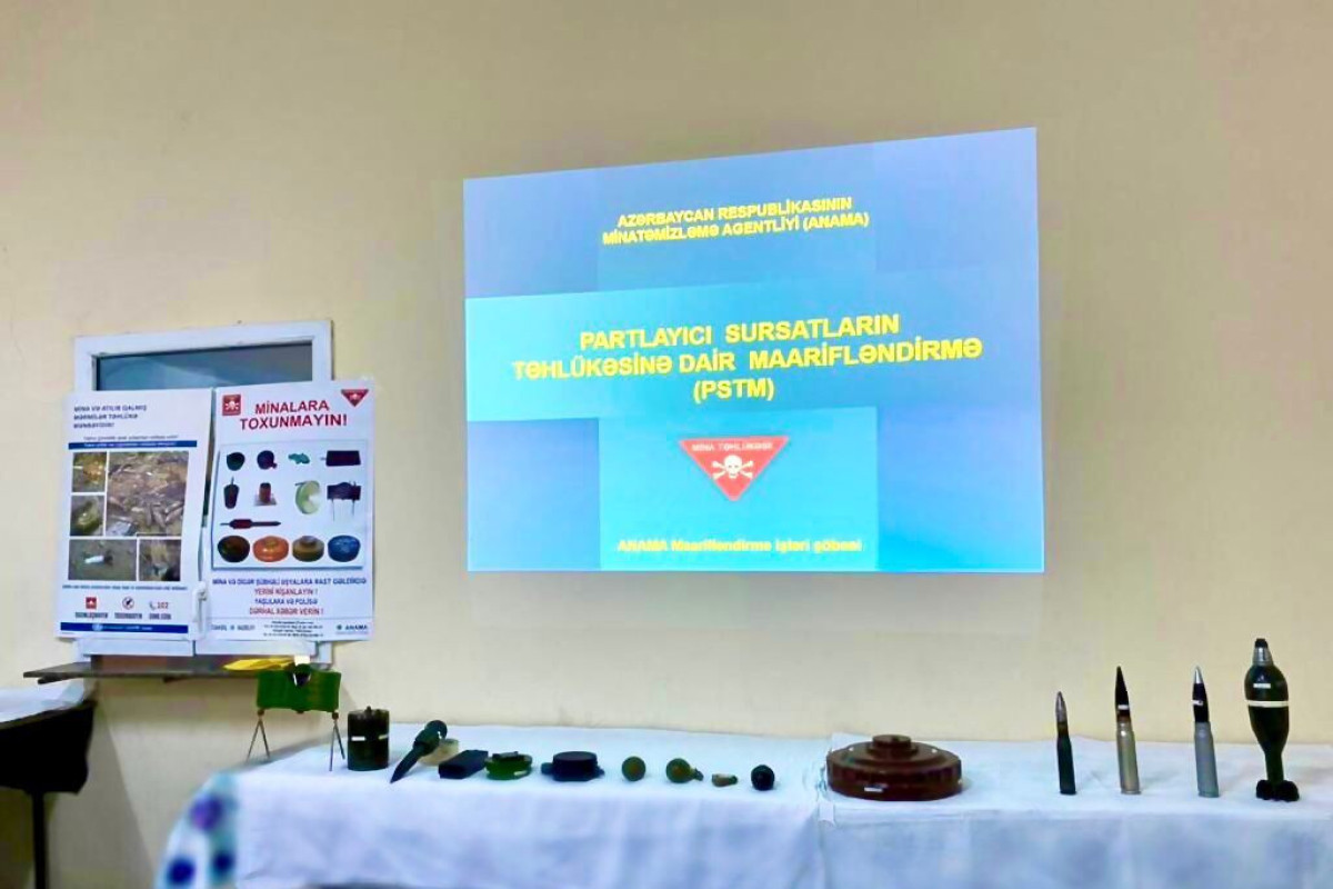 ANAMA Zəngilanın Ağalı kəndinə köçürüləcək vətəndaşlara mina təhlükəsinə dair təlimlərə başlayıb