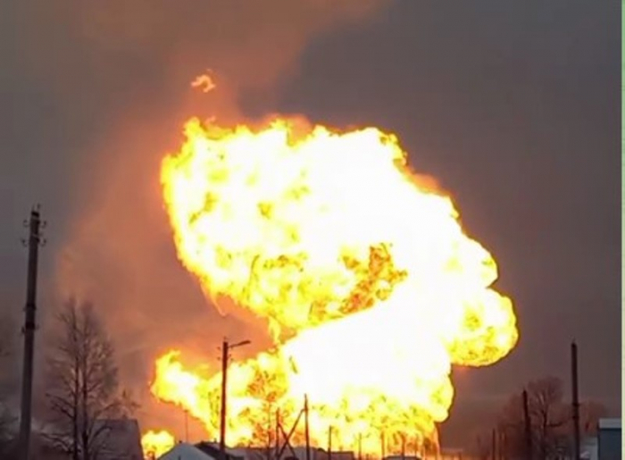 Rusiyada qaz kəmərində güclü yanğın olub